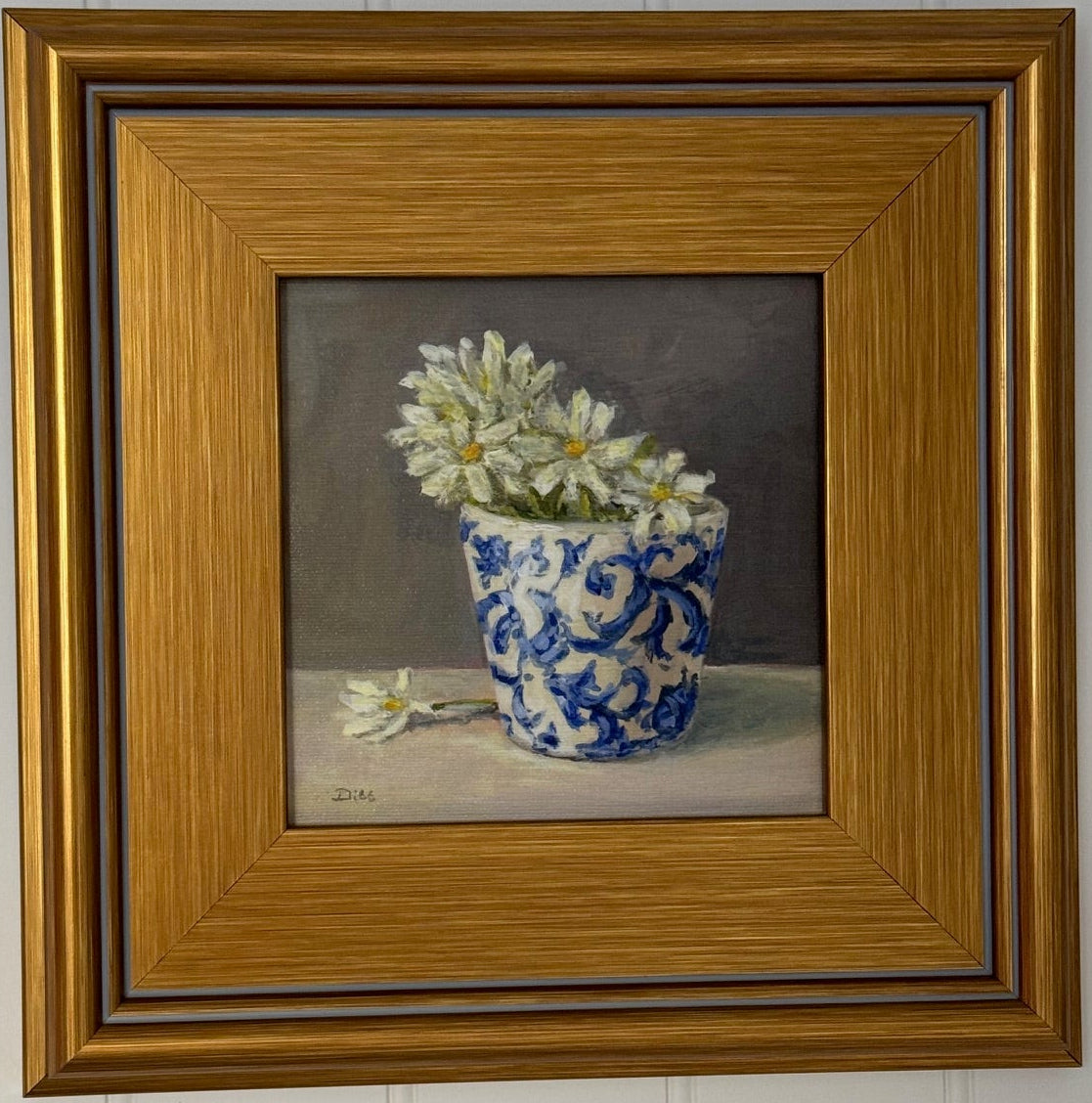 White Flower in Chinoiserie Vase