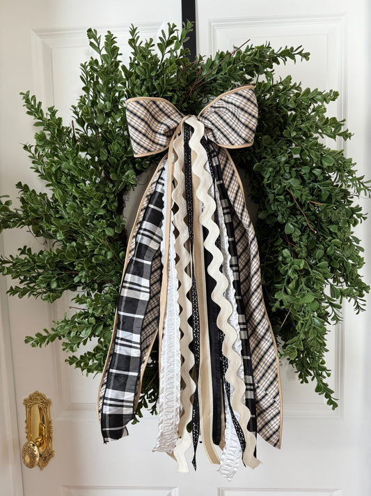 Neutral Plaid with Bow