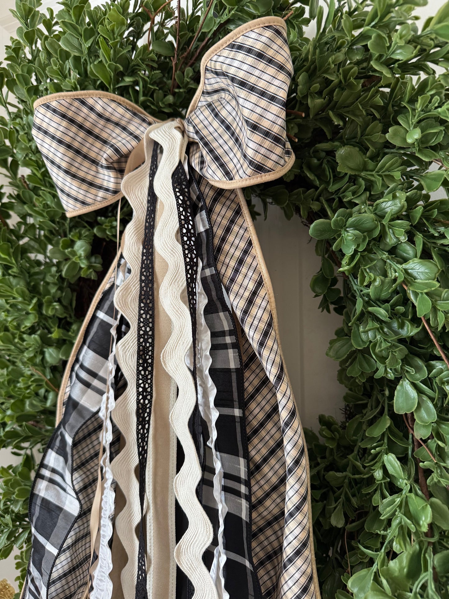 Neutral Plaid with Bow