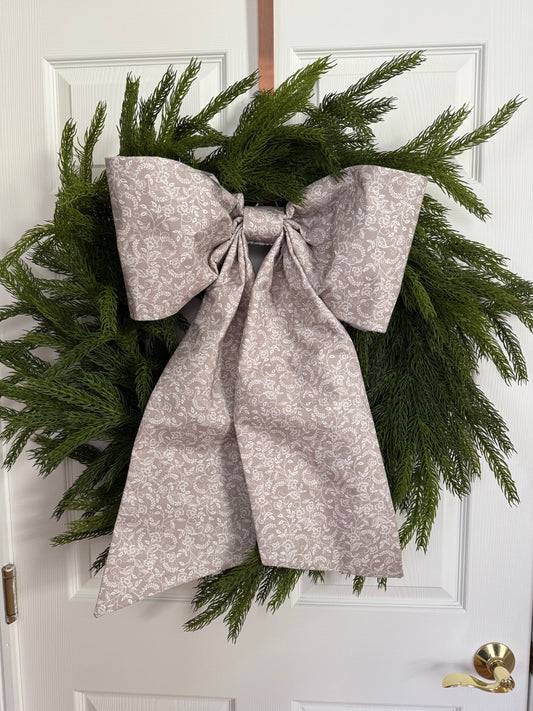 Soft Neutral Floral Grand Bow