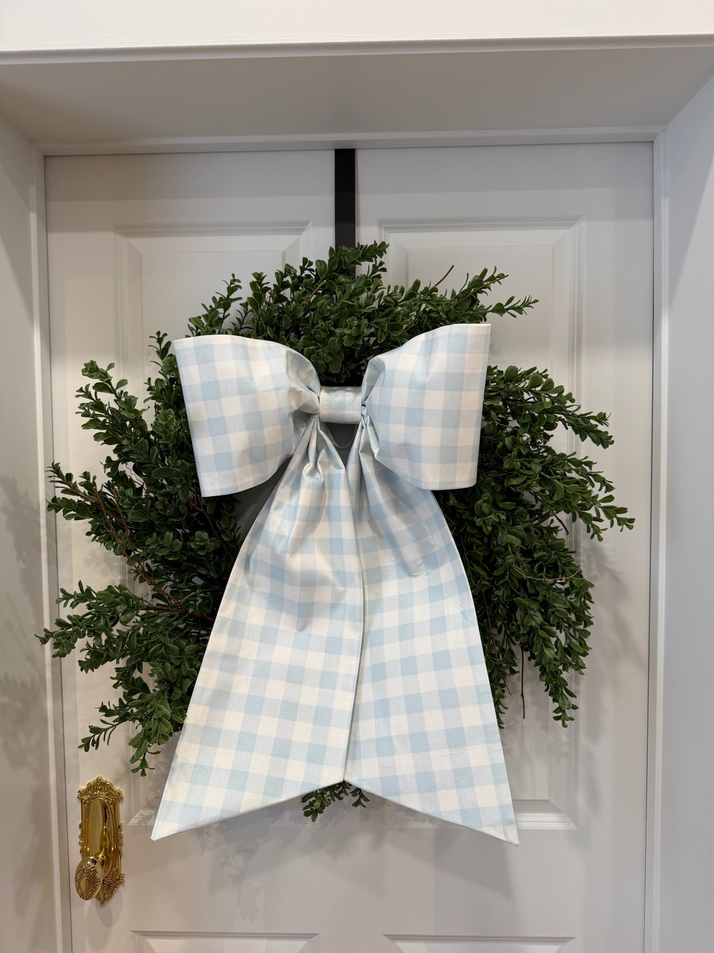 Light Blue Check Grand Bow