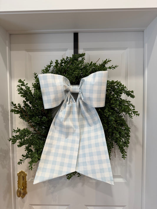 Light Blue Check Grand Bow