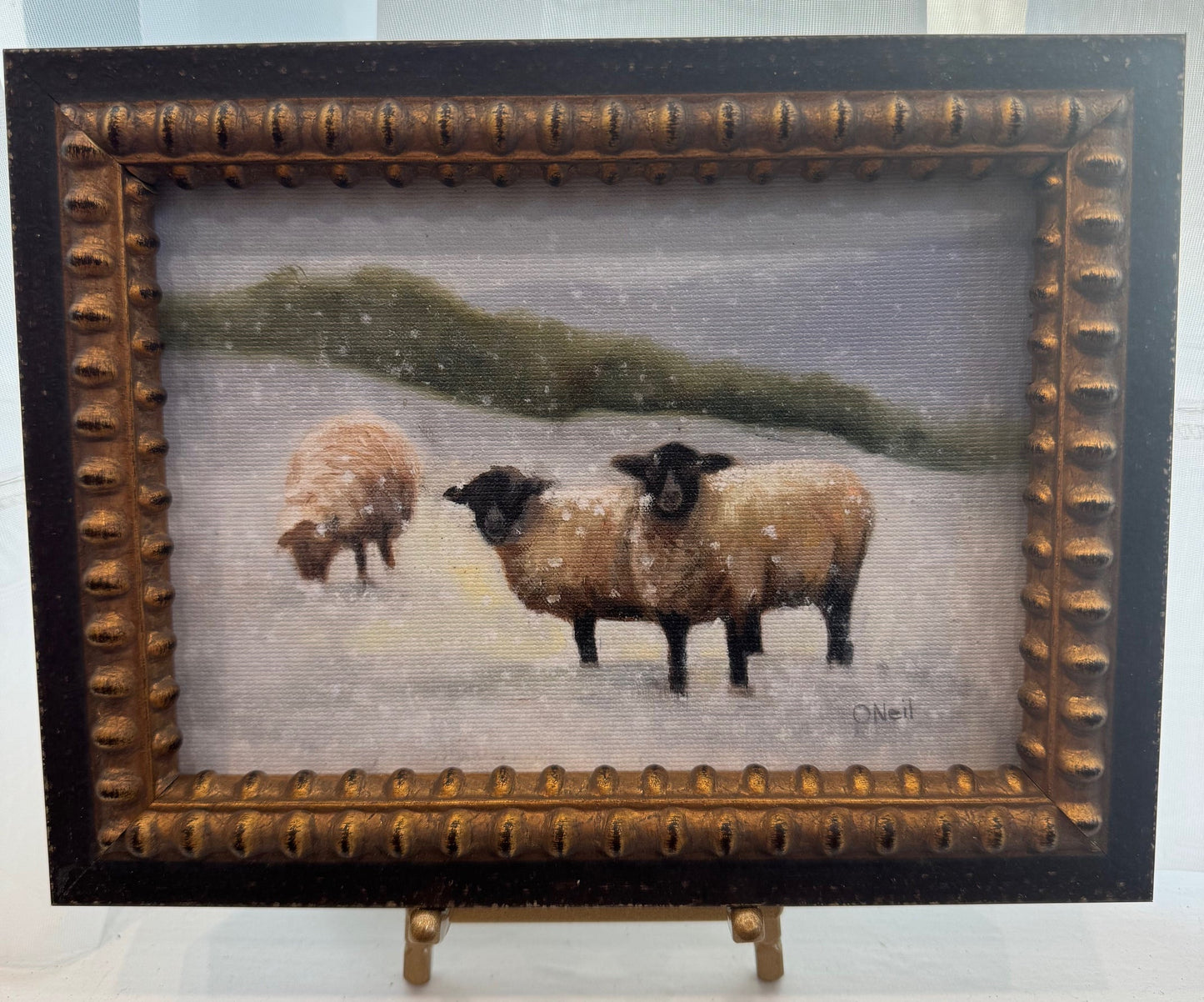 Three Winter Sheep 5x7