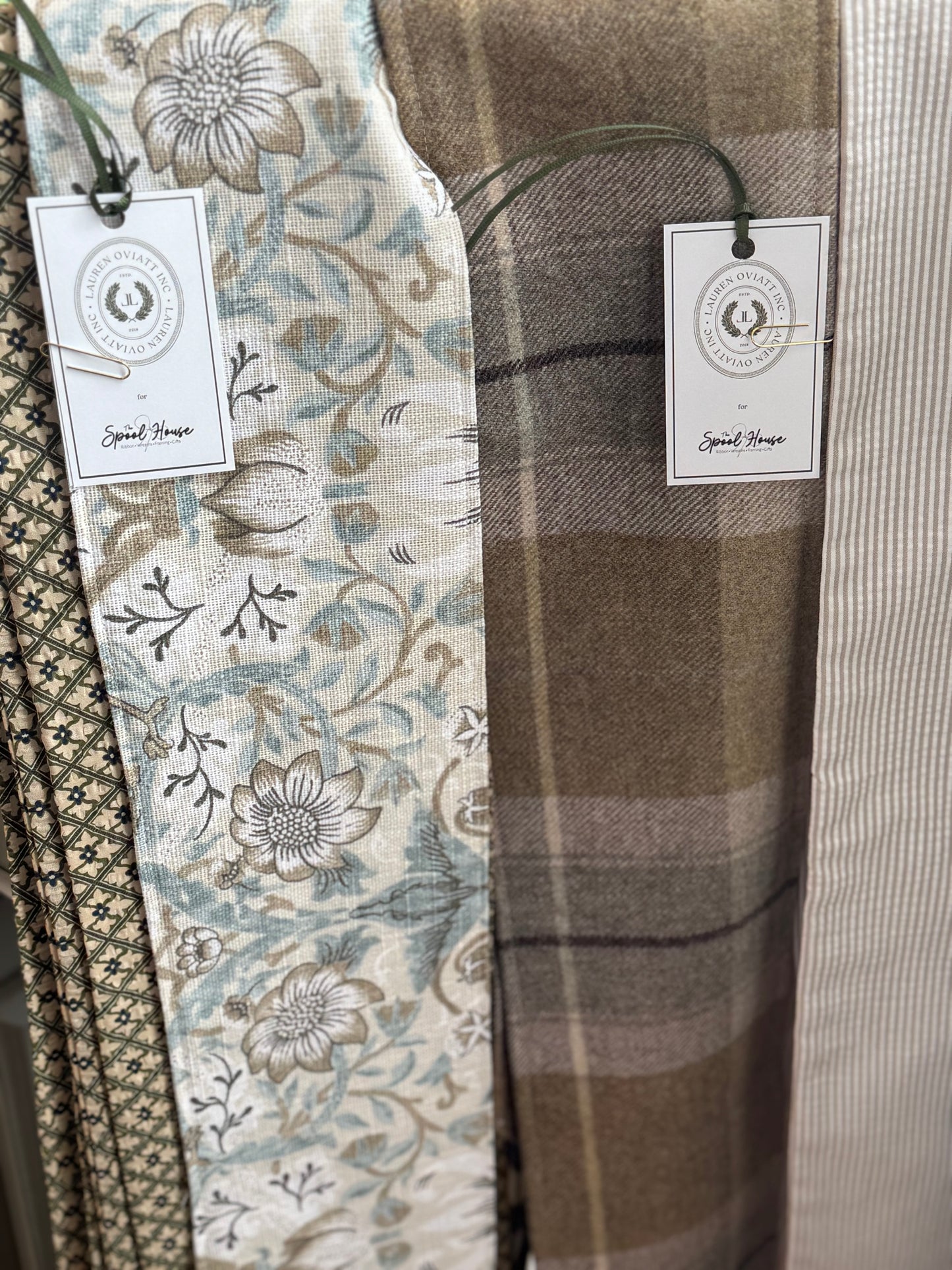 Lauren Oviatt Olive Wool Plaid Sash