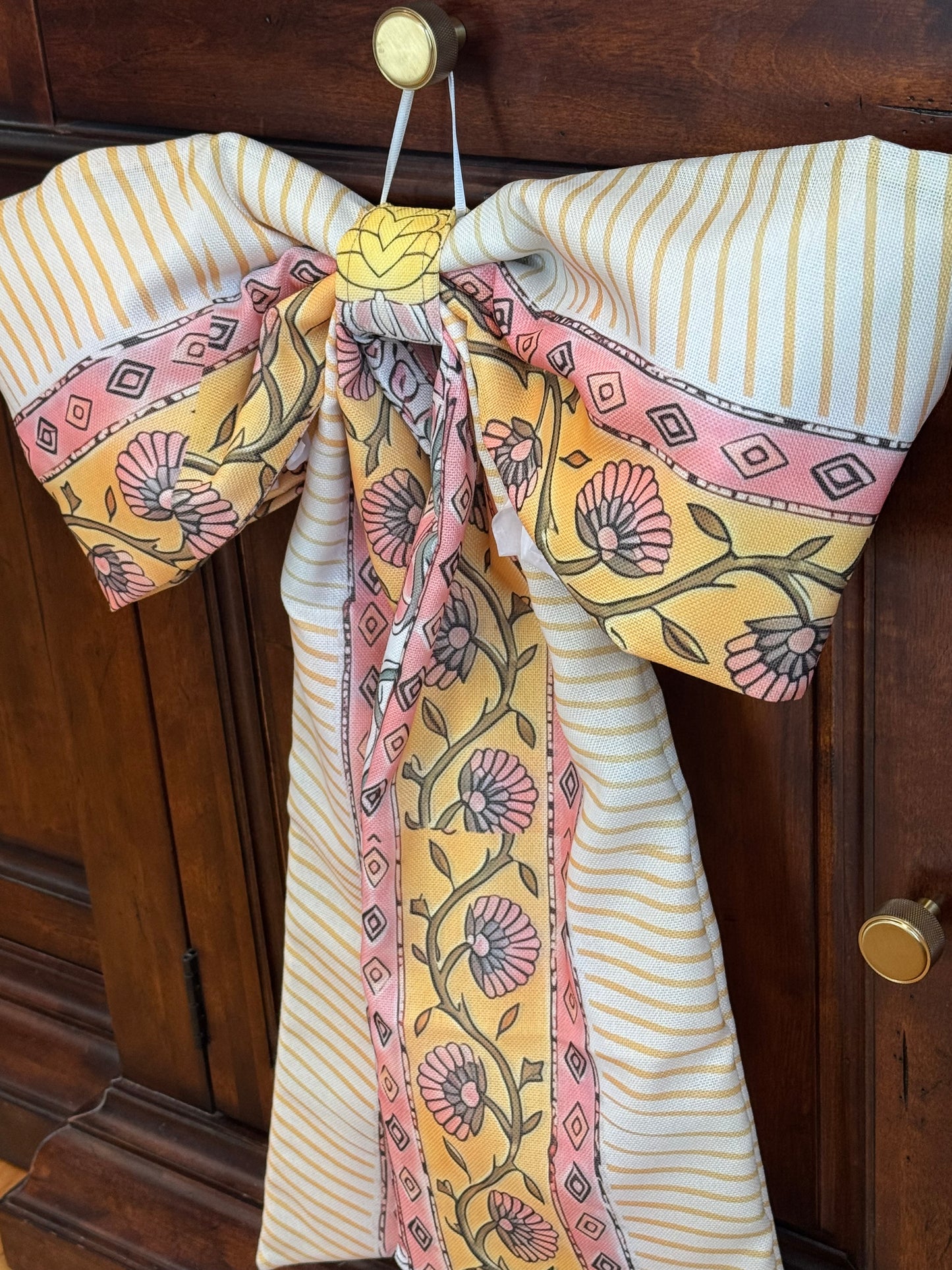 French Stripe & Floral Grand Bow