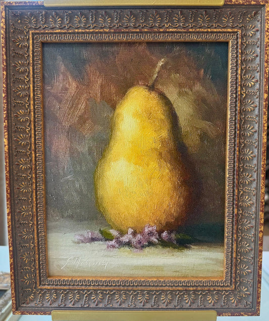 Pear and Purple Flowers