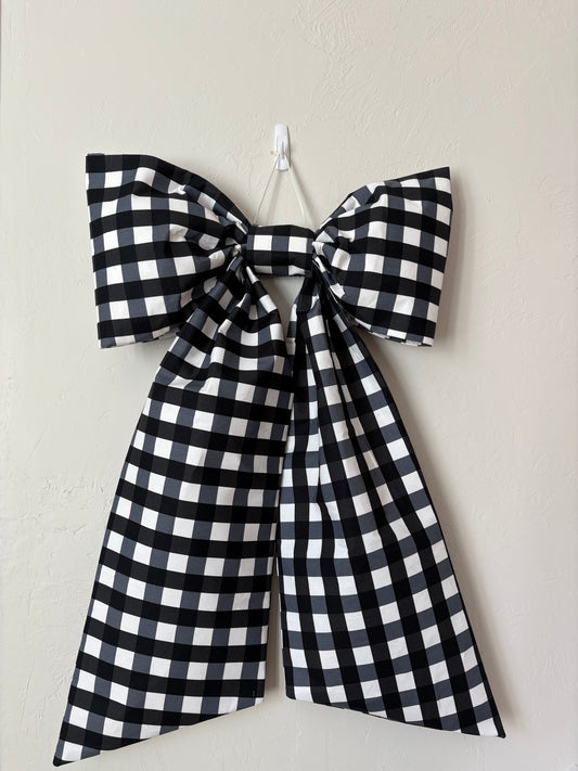 Black & White Check Mega Bow