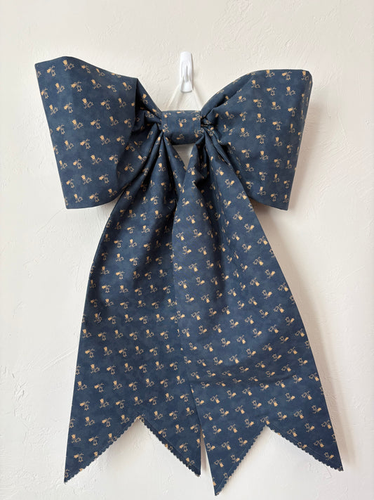 Navy with Mini Flowers Grand Bow