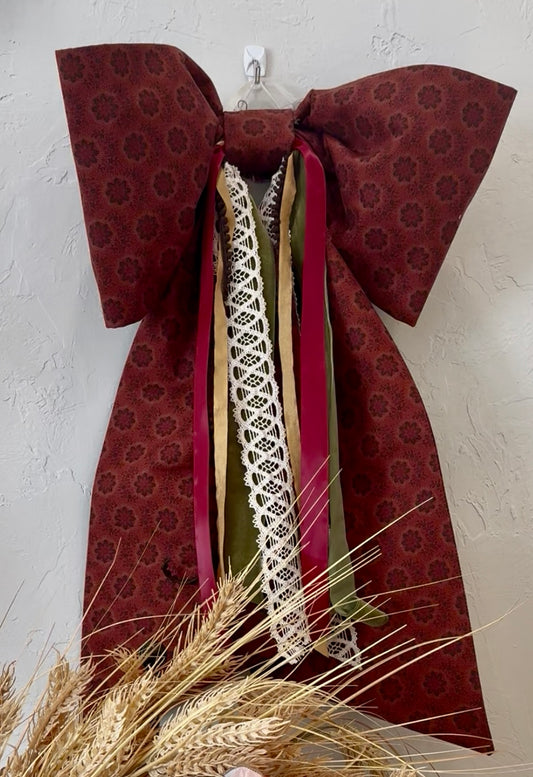 Deep Red Medallion Grand Bow - SALE!