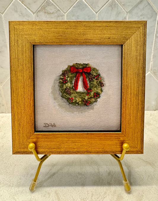 Libby Dibb for Spool House "Wreath" 4x4 Framed Giclee
