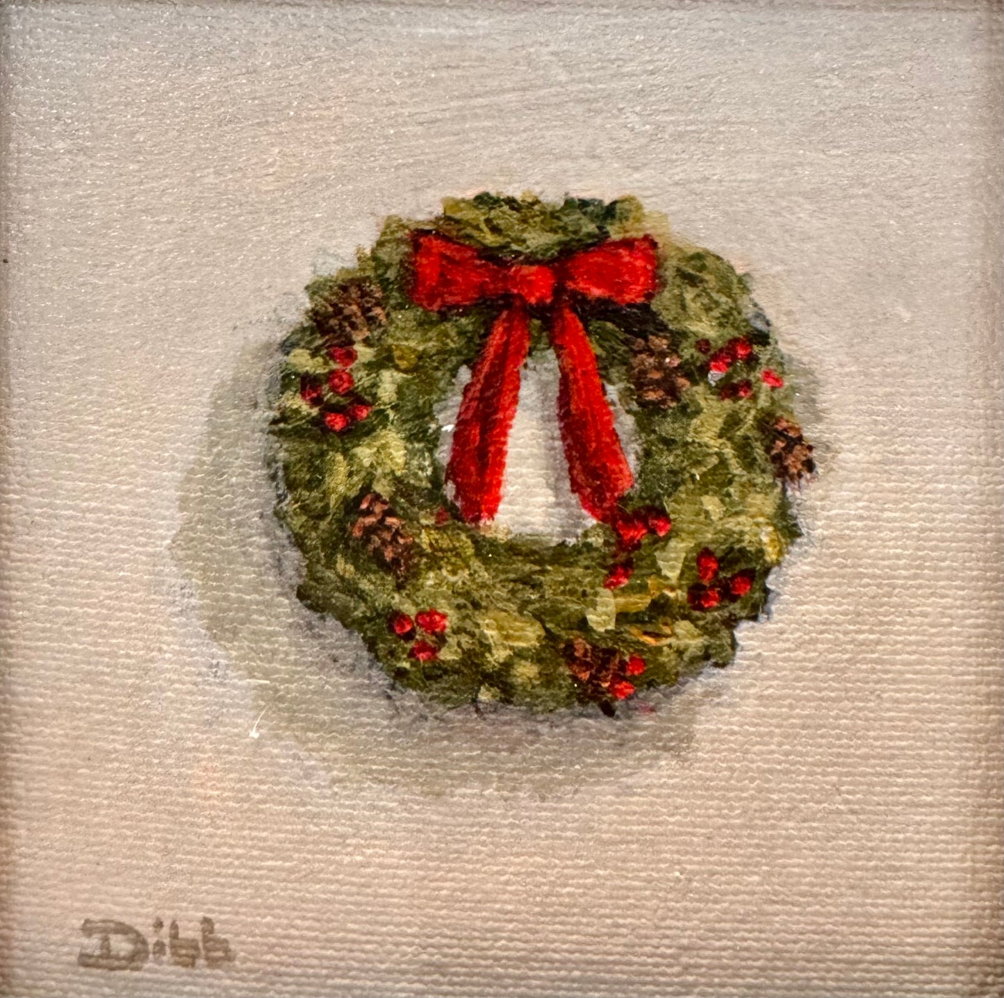 Libby Dibb for Spool House "Wreath" 4x4 Framed Giclee