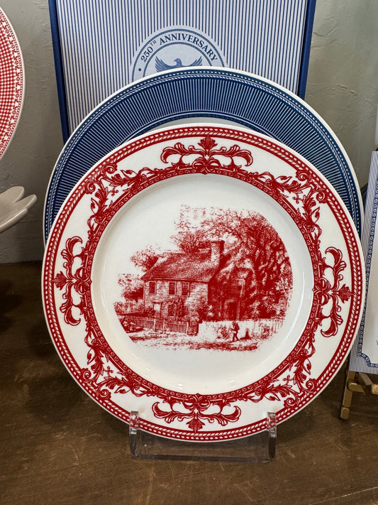 Display Combo Dinner Plate Independence Blue & Salad Plate Homestead Red