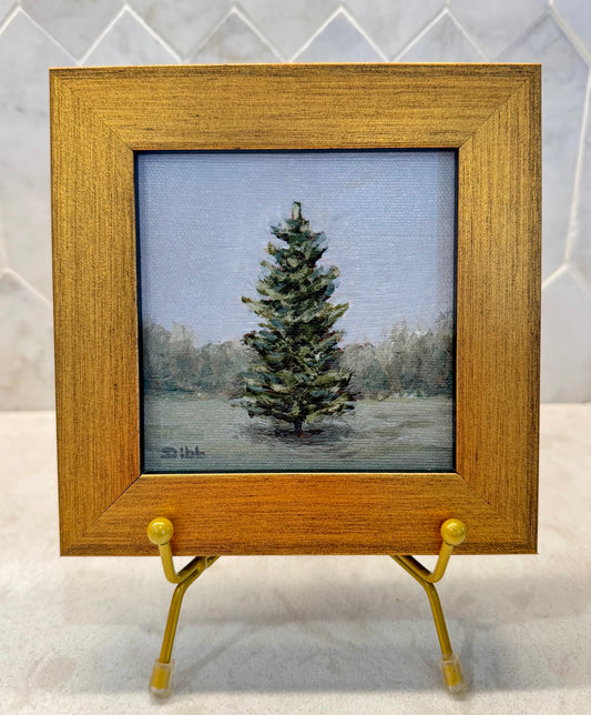 Libby Dibb for Spool House "Blue Spruce" 4x4 Framed Giclee