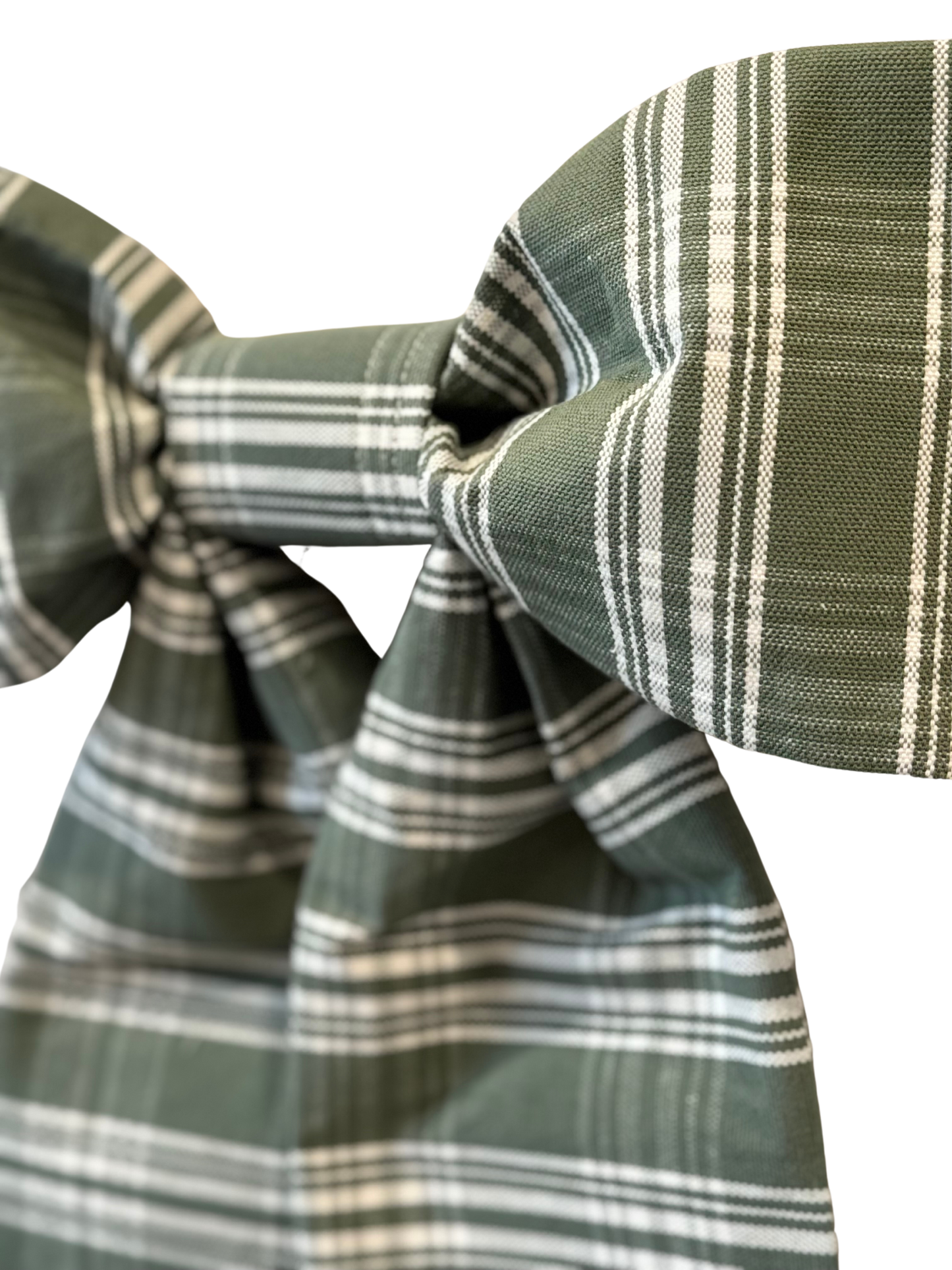 Green & White Plaid Classic Bow